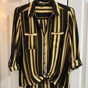 Striped Button Down Top Size L